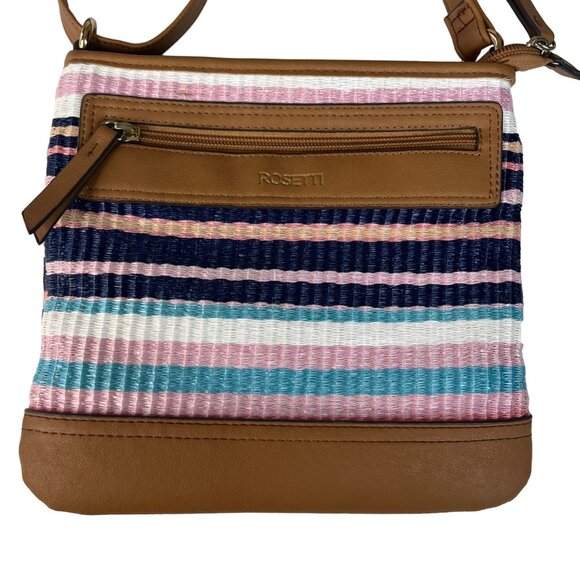 Rosetti Womens Crossbody Bag Striped Pattern Adjustable Strap - Picture 3 of 11